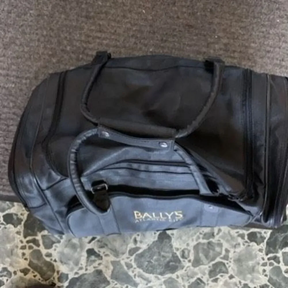 Bally’s Atlantic City Casino Faux Leather Black Duffel Bag
